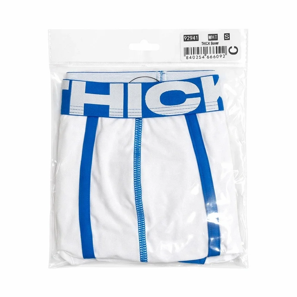 Andrew Christian THICK S (31-33) Boxer Brief White Blue Mens Underwear 92941 NEW